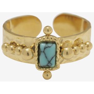 Essenza Small Blue Stone Ring Gold