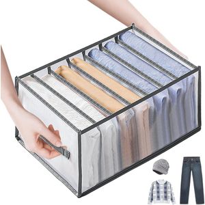 7 kledingkast opbergsysteem met ladeboxen en handgrepen, ideaal voor het opbergen van ondergoed, sokken, leggings, rokken en T-shirts.