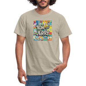Tom And Jerry Logo Met Vintage Cover Collage T-Shirt Heren