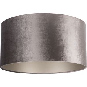 Uniqq Lampenkap velours zilver Ø 50 cm - 25 cm hoog