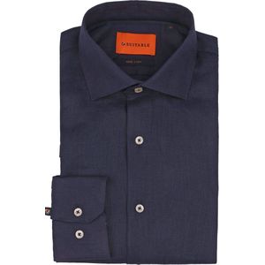 Suitable Overhemd Linnen Navy