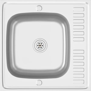 vidaXL Gootsteen RVS - 600x600 mm - Inclusief Afvoerset Keukengerei - Spoelbak - Inox Spoelbak - Gootsteen - Onderbouwgootsteen