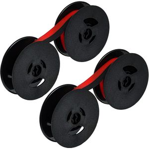 2 Pcs Ink Ribbon voor Typewriter - Double Wave - Typewriter Tape met 52mm Diameter - Zwart - Rood - Kleur Ribbon - Double Pack - Classic Typewriter