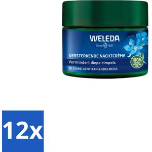 WELEDA - Nachtcrème Versterkend - Blauwe Gentiaan & Edelweiss - 40 ml - Voordeelverpakking - 12 stuks