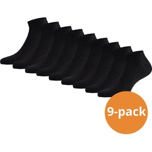 Apollo - Sneakersokken Basic Bamboo - Zwart - 9 paar Bamboe Sneakersokken
