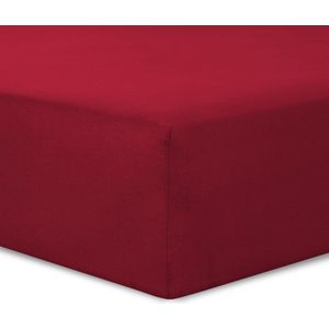 VISION Hoeslaken - 200x200 cm - Rood - 100% katoen