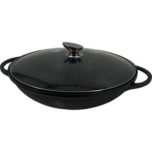Kookkunst Holland wokpan met glazen deksel Ø 28 cm - inductie - PFOA vrij