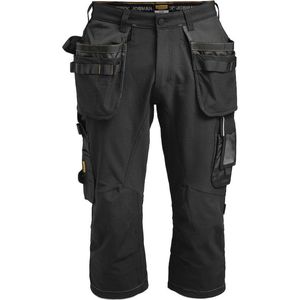 Jobman 2195 - Driekwartbroek - Zwart - 4-way Stretch Ripstop Kwaliteit