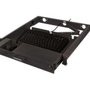 Danicom Toetsenbord en muis plank - uitschuifbaar en afsluitbaar - 1U - 19-inch - zwart