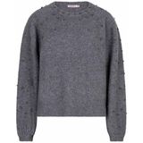 EsQualo - F25 27523 - Trui - Dark Grey Melange - Dames