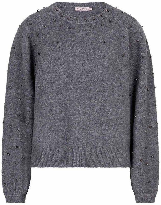 EsQualo - F25 27523 - Trui - Dark Grey Melange - Dames