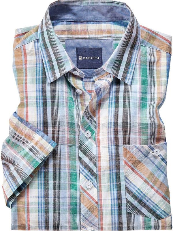 BELLAVELLI - Overhemd - Multicolor - Korte Mouwen - Kentkraag