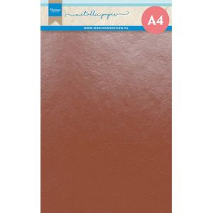 Marianne D Decoratie Metallic papier 5vl - Koper CA3173 A4