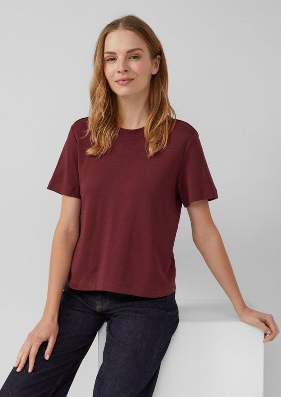 s.Oliver RED LABEL - T-shirt - Effen - Regular Fit - Katoen - Korte Mouwen