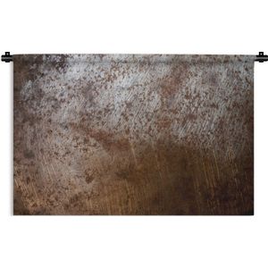 Wandkleed - Wanddoek - Roest - Zilver - Metaal - 180x120 cm - Wandtapijt