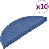 vidaXL - Trapmatten - Blauw - Halfrond - 10 stuks - 65x24x4 cm