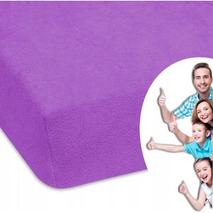 Terry kinderbeddengo met elastiek - Paars - 80x160 cm