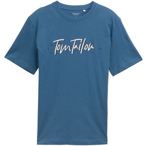 TOM TAILOR - Shirt - Blauw - Marine - Wit