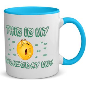 Akyol - this is my wednesday mug koffiemok - theemok - blauw - Koffie - iemand die houdt van koffie - kopje koffie - woensdag koffie - koffie liefhebbers - quote - verjaardagscadeau - cadeau - kado - gift - geschenk - verrassing - 350 ML inhoud