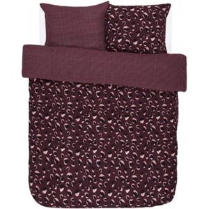 Essenza Madea Dekbedovertrek - Flanel - Eenpersoons - 140x200/220 cm - Burgundy