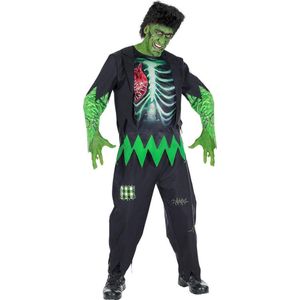 Widmann - Hulk Kostuum - Mislukt Lab Experiment - Man - Groen, Zwart - Small - Halloween - Verkleedkleding