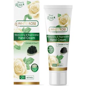 Hand creme voor zijdezachte gevoel met Witte Roos - zwarte Kaviaar - Q10 - 75ml