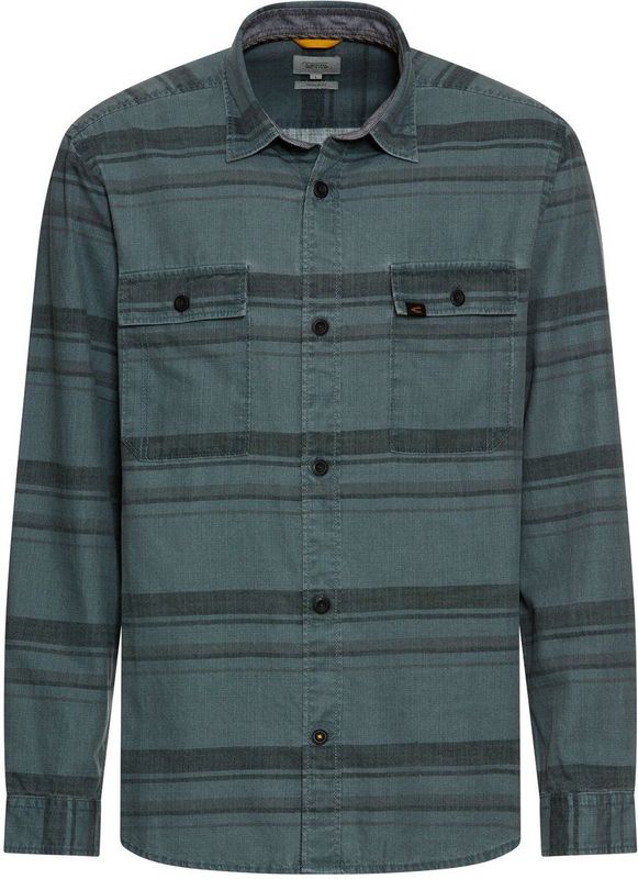 camel active Overhemd met lange mouwen van puur katoen - Maat menswear-L - Inktblauw