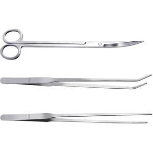 TRANKIELO® - Roestvrij Stalen Aquascaping Set – 3-in-1 Aquariumonderhoud Gereedschap – Aquariumreiniging en Plantverzorging