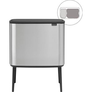 Brabantia Bo Touch Bin Prullenbak - 11 + 23 liter - Afvalscheiding - Matt Steel Fingerprint Proof