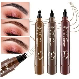 2 stuks Liquid brow pencil waterproof wenkbrauwpotlood wenkbrauw potlood bruin brown / donkerbruin 02