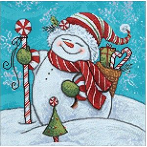 Wizardi Diamond Painting Kit Snowman with Gifts WD2444