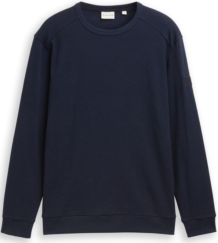 Tom Tailor Shirt met lange mouwen en wafelstructuur