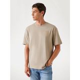 Guessvoor mannen. M5YI27KCCM1 Losjes vallend beige T-shirt (S), Casual, Katoen, Korte mouwen