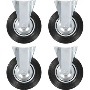vidaXL Industrieel Design - Vaste Wielen - Vaste wielen 4 st 200 mm - Zwaar Belastbaar - Rolstoelen - Meubelonderdelen