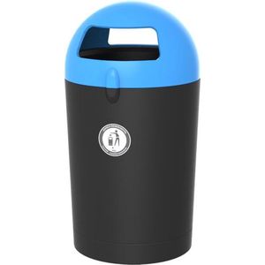 Metro Dome UV-bestendige afvalbak met blauwe deksel, 100 liter (VB719198)