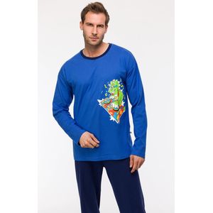 Woody Jongens-Heren Pyjama hoogblauw - maat 098/3J