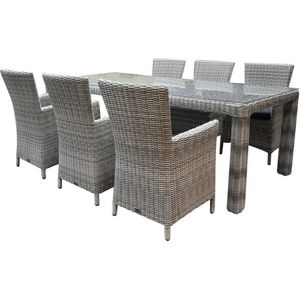 Capri Bergamo dining tuinset 240x100xH75 cm 7-delig wit