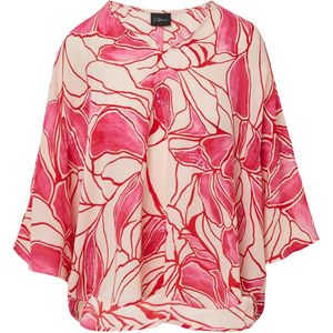 s.Oliver - Blouse - Loose-fit - V-halslijn - 3/4 Vleermuismouwen - Bloemenprint