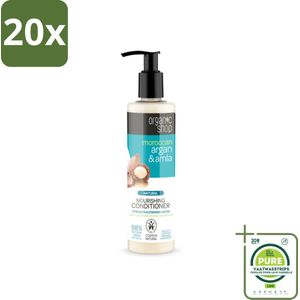 20 x Organic Shop - Conditioner Argan & Amla - Hydraterend en Verzorgend - 280 ml - Grootverpakking - Haar Conditioner - Gekleurd Haar - Glans Conditioner - Voedende Conditioner - Amarantolie
