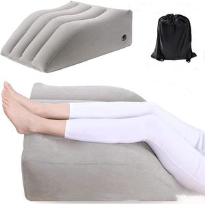Leg Elevation Pillow - Inflatable Leg Support Cushion - Foot Support Bed Wedge Foam Cushion voor Circulatie - Zwelling - Voet en Knie Ongemak (Grijs)