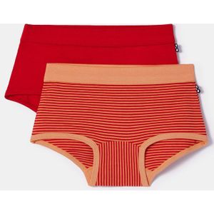 Woody 2 boxers meisjes - rood - streep - 252-10-SHD-Z/035 - maat 128