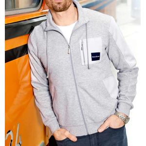 Sweat Jack met Patches van Duitse Modehuis Marco Donati, Grijs, Maat 48/50
