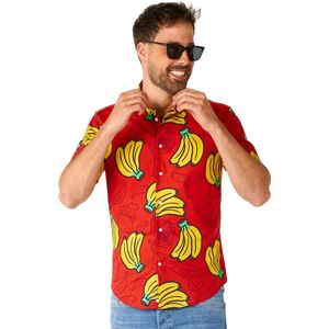 OppoSuits SHIRT Short Sleeve Donkey Kong™ - Heren Overhemd - Carnavalskleding - Nintendo Overhemd - Rood - Maat XS