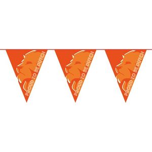 Vlaggenlijn oranje leeuw “Proud to be Dutch“ 6 m - EK voetbal 2024 - EK voetbal versiering - Europees kampioenschap voetbal