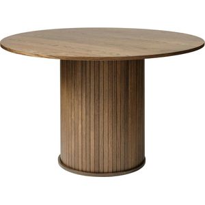 Eettafel Eikenhout Donkerbruin - Ø120cm - 2-4 Personen - Tafel Nola - Giga Living