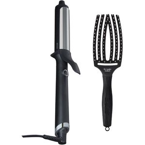 ghd Soft Tong Curler Zwart 32mm + Olivia Garden Fingerbrush Combo Zwart Medium