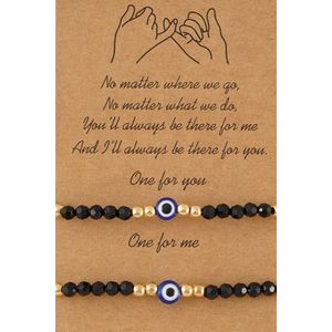 Akyol - Evileye – evil – eye – blauwe evileye – armband– unisex – geluk – bescherming – boze oog ketting - turkse oog - nazar - cadeau voor vriendin - blauwe oog armband – vrienden armband