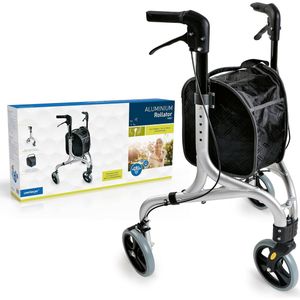 Opvouwbare aluminium rollator met 3 wielen en tas - Lichtgewicht en wendbaar voor binnen en buiten