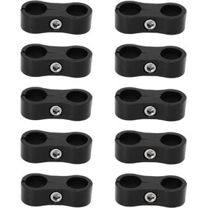 10PCS 6AN Slangseparator Klem - Aluminium 3/8 Brandstofslang Fitting Klem - Slangverdeler voor Brandstof, Olie, Remleidingen, Waterpijp