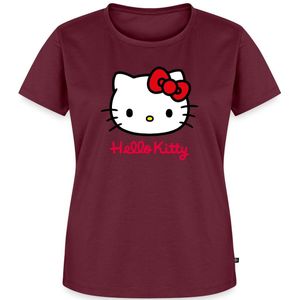 Hello Kitty Klassiek Portret Met Hello Kitty Tekst Premium T Shirt Dames